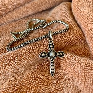 Sterling silver artisan chain and cross